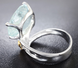 Серебряное кольцо с аквамарином 9,87 карата и синими сапфирами Серебро 925