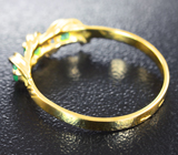 Золотое кольцо с уральскими изумрудами 0,15 карата Золото