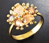 Золотое кольцо с уральскими александритами 1,13 карата и бриллиантами Золото