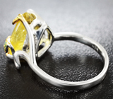 Серебряное кольцо с гелиодором и цаворитами Серебро 925