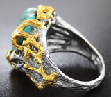 Серебряное кольцо с бирюзой и синими сапфирами Серебро 925