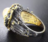 Серебряное кольцо с агатом и перидотами Серебро 925