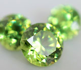 Высокая дисперсия! Набор из 3 уральских демантоидов 1,05 карата 