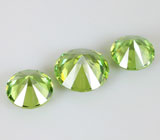 Высокая дисперсия! Набор из 3 уральских демантоидов 1,05 карата 