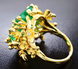Эксклюзив! Золотое кольцо с потрясающим уральским изумрудом 11,35 карата и бриллиантами Золото