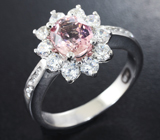 Прелестное серебряное кольцо с розовым турмалином Серебро 925