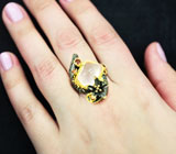 Серебряное кольцо с розовым кварцем и мозамбикскими гранатами Серебро 925