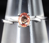Изящное серебряное кольцо с сапфиром падпараджа Серебро 925