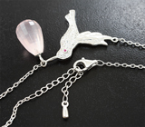 Серебряное колье из коллекции «Drops» с бриолетом кварца и розовым сапфиром Серебро 925