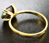 Золотое кольцо с ограненным черным опалом 1,23 карата Золото