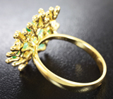 Золотое кольцо с уральскими изумрудами 2,1 карата и бриллиантом Золото