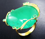 Эксклюзив! Золотое кольцо с уникальным уральским изумрудом 54,82 карат и бриллиантами Золото