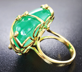 Эксклюзив! Золотое кольцо с уникальным уральским изумрудом 54,82 карат и бриллиантами Золото