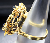 Золотое кольцо с крупным звездчатым сапфиром 27,59 карата Золото