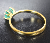 Золотое кольцо с уральским изумрудом высокой чистоты 0,77 карата Золото