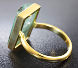 Золотое кольцо с уральским зеленым бериллом 7,76 карата Золото