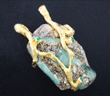 Двусторонний золотой кулон с кристаллами уральского изумруда в породе 34,18 карата Золото