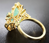 Золотое кольцо с уральскими изумрудами 5,08 карата и бриллиантами Золото