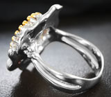 Серебряное кольцо с морганитом 4,43 карата и розовым сапфиром Серебро 925