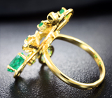 Золотое кольцо с яркими уральскими изумрудами 1,54 карата! Высокая чистота камней Золото