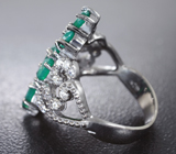Яркое серебряное кольцо с зеленым агатом Серебро 925