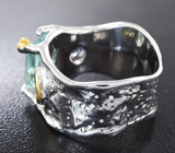 Серебряное кольцо с аквамарином, танзанитом, диопсидом и синими сапфирами Серебро 925