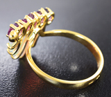 Золотое кольцо с ограненным эфиопским опалом 2,69 карата и сапфирами Золото