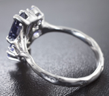 Серебряное кольцо с иолитами и танзанитами Серебро 925