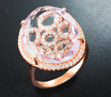 Превосходное серебряное кольцо с аметистом авторской огранки Серебро 925