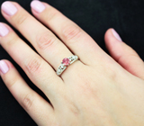 Изящное серебряное кольцо с розовым турмалином Серебро 925
