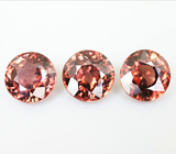 Набор из 3 красно-оранжевых цирконов 4,52 карата 
