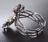 Серебряное кольцо с разноцветными турмалинами и диопсидами Серебро 925