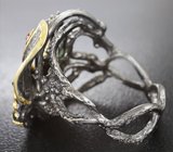Серебряное кольцо с пренитом и родолитом