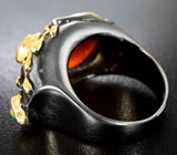 Серебряное кольцо с гессонитом гранатом и эфиопскими опалами Серебро 925