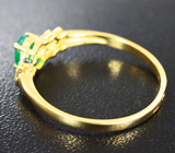 Золотое кольцо с уральскими изумрудами 0,51 карата Золото