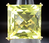 Золотое кольцо с чистейшим лимонным цитрином авторской огранки 43,76 карата Золото