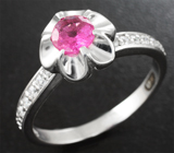 Прелестное серебряное кольцо с розовым турмалином Серебро 925