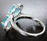 Элегантное серебряное кольцо с «неоновыми» апатитами Серебро 925