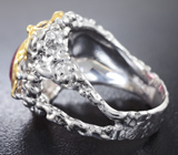 Серебряное кольцо с пурпурно-розовым турмалином Серебро 925