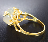 Золотое кольцо с резным лунным камнем топового качества 8,28 карата и бриллиантами Золото