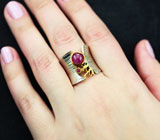 Серебряное кольцо с пурпурными сапфирами Серебро 925