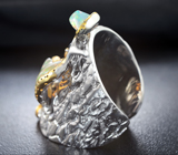 Серебряное кольцо с кристаллическими эфиопскими опалами 3,16 карата, родолитом, желтым и оранжевым сапфирами Серебро 925
