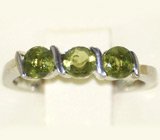 Кольцо со шлифованными молдавитами Серебро 925