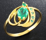 Золотое кольцо с уральскими изумрудами 0,75 карата Золото