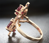 Чудесное серебряное кольцо с рубинами Серебро 925