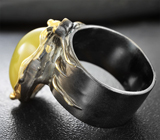 Серебряное кольцо с мексиканским желтым опалом и перидотом Серебро 925