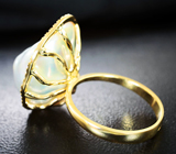 Золотое кольцо с морской жемчужиной барокко 20,85 карата и бесцветными цирконами Золото