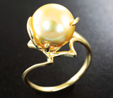 Золотое кольцо с золотистой морской жемчужиной 9,06 карата Золото