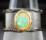 Серебряное кольцо с кристаллическим эфиопским опалом Серебро 925