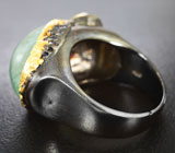 Серебряное кольцо с рутиловым пренитом и родолитами Серебро 925